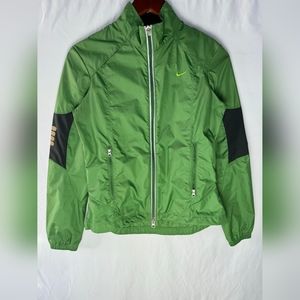 Nike Swoosh Logo Zip Running Jacket Green US XS